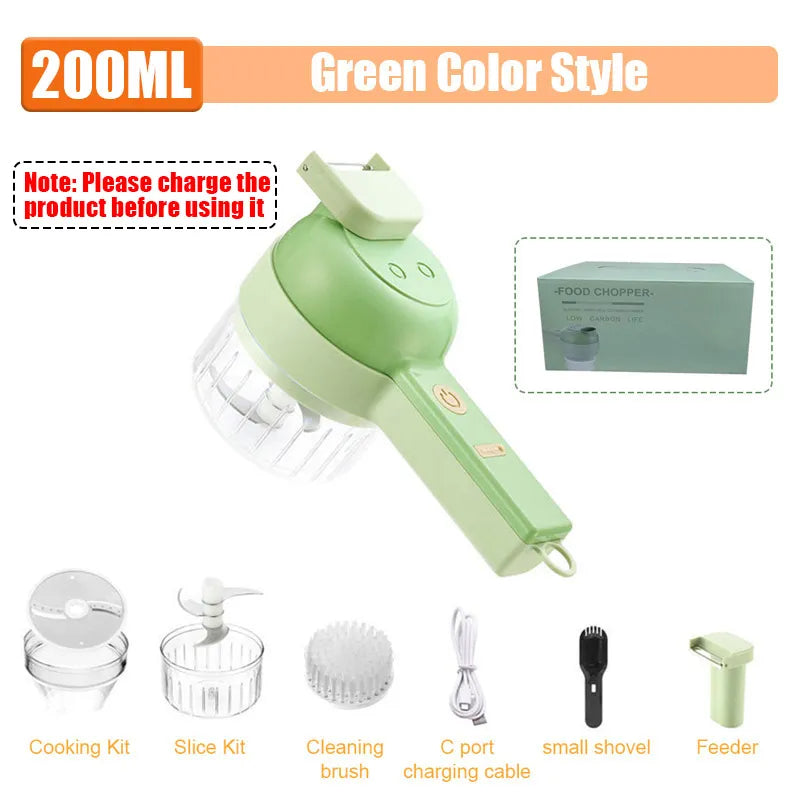  Kitchen Goods Electric Vegetable Cutter Set - 4 in 1