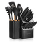 KD 15 Pcs High Carbon Stainless Steel Block Knife Set with Self Sharpening and 6 Steak Knives