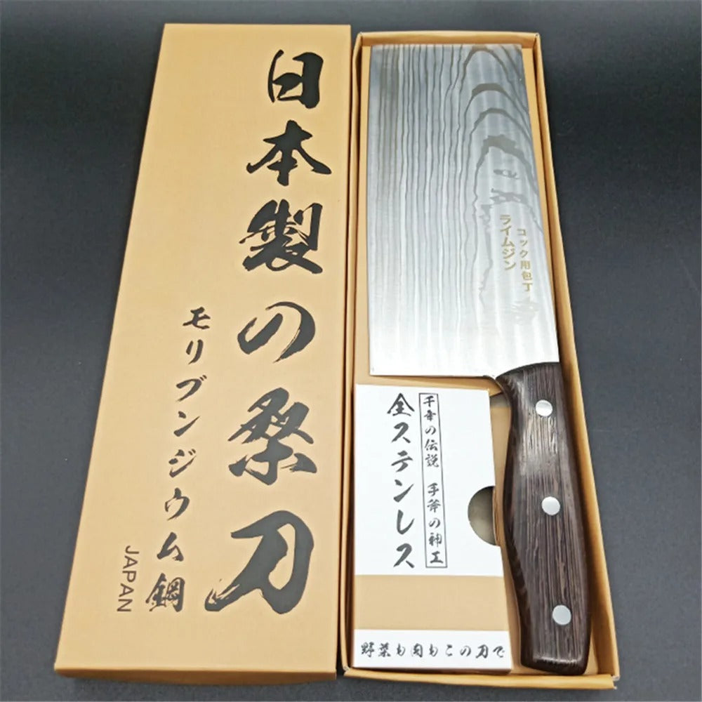 KD Japanese Stainless Steel Knife Damascus Pattern Chef's Kitchen Knife Gift Box