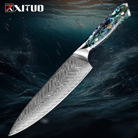 KD Japanese Chef Knife VG10 Damascus Steel Kitchen Knife with Gift Box