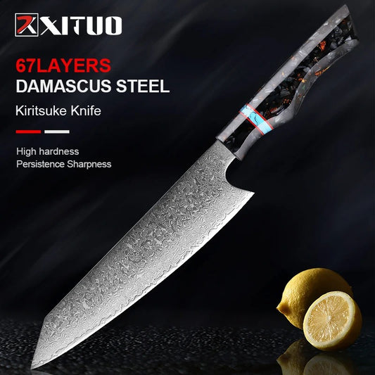 KD Damascus Steel Kiritsuke Knife Japanese Chef Knife Kitchen Tools