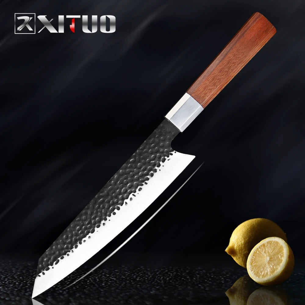KD Chef Knife High Carbon Stainless Steel Handmade  Sharp Kiritsuke Nakiri Knife