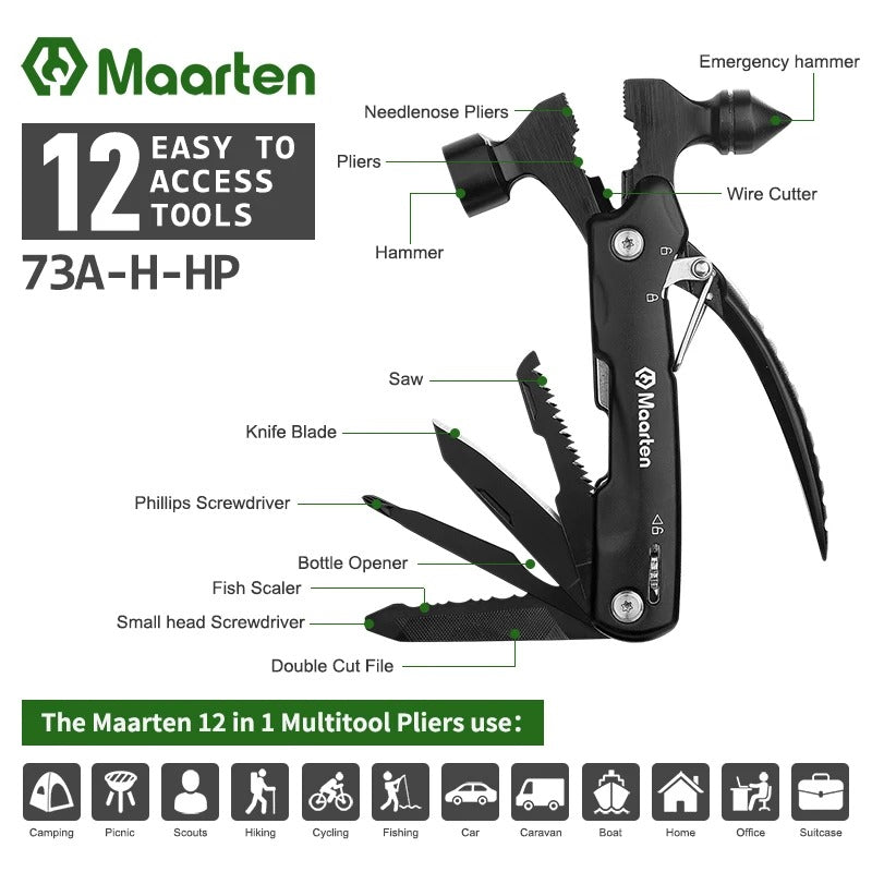 KD Multi Functional Hammer Folding Pliers Hand Tools