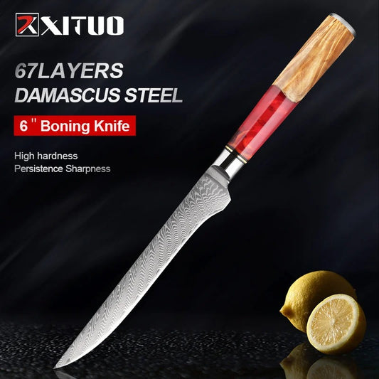 KD Japan Damascus Steel Boning Knife Bone and Meat Separation Knife