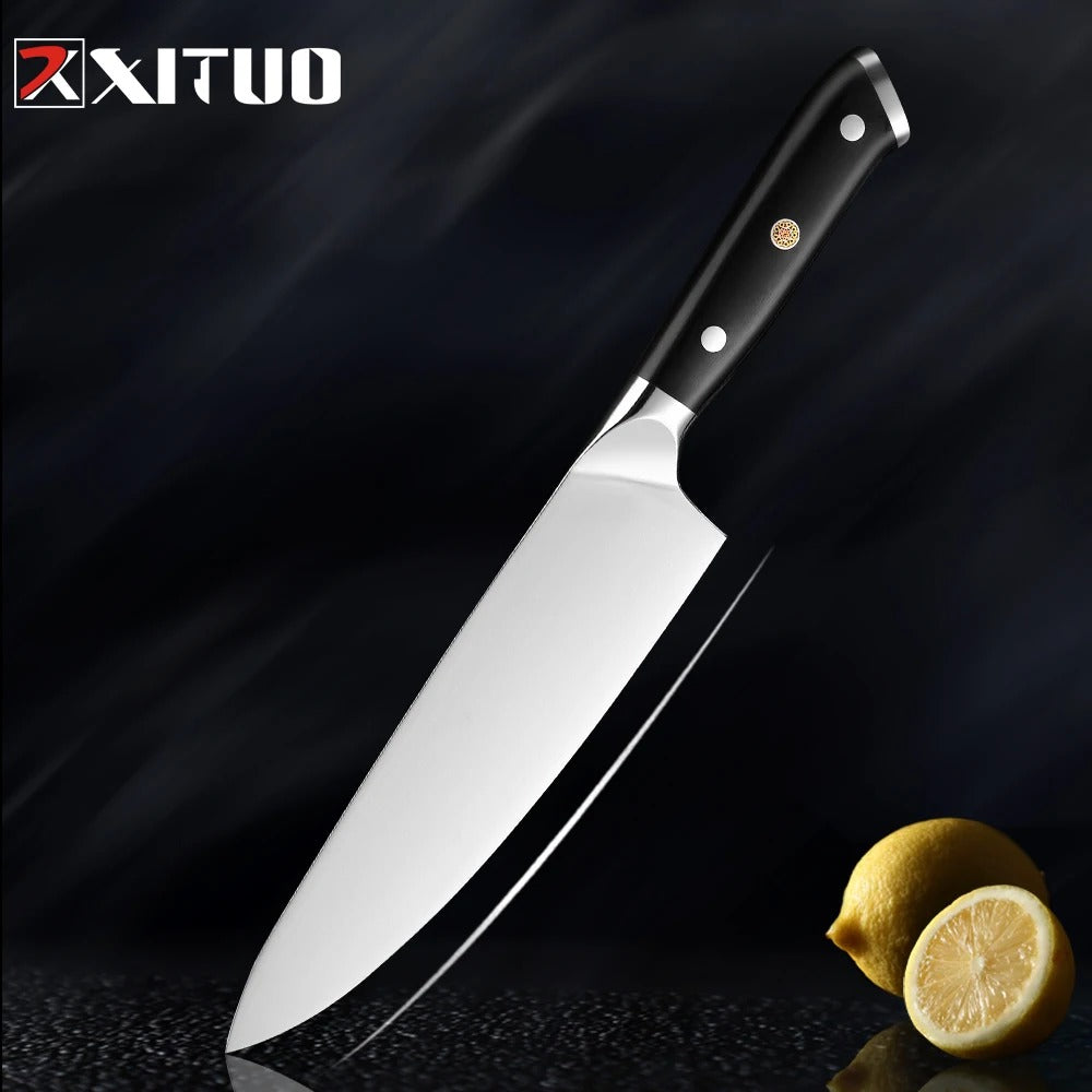 KD 8"Inch Chef Knife German High Carbon Stainless Steel Santoku Knife Cleaver Knife