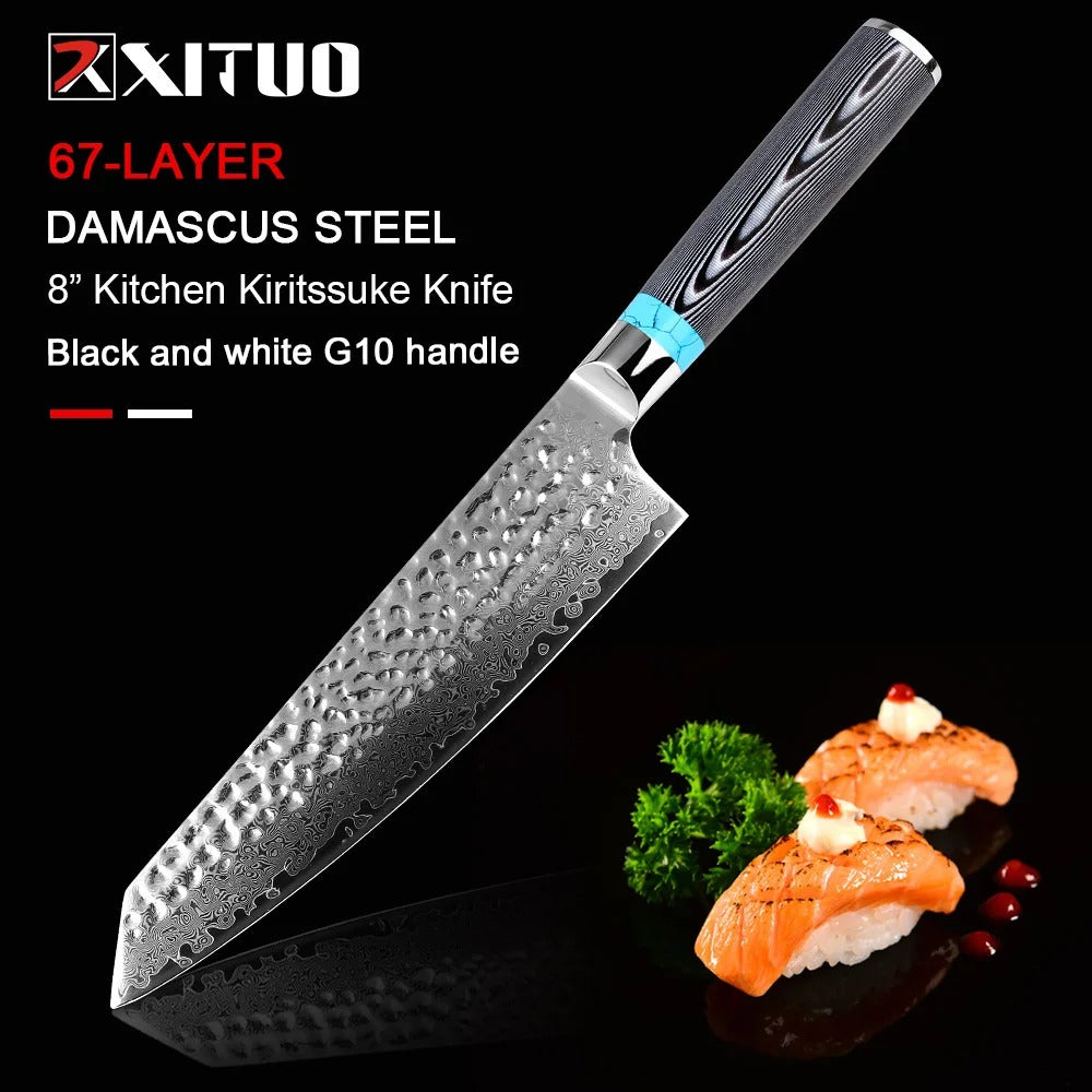 KD High Quality 8 Inch VG10 Damascus Steel Knife 67 Layers Japanese Chef Knife