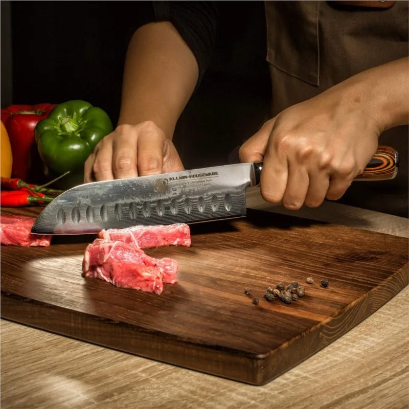 KD Damascus Steel Kitchen Knives Santoku 67 Layers Knife