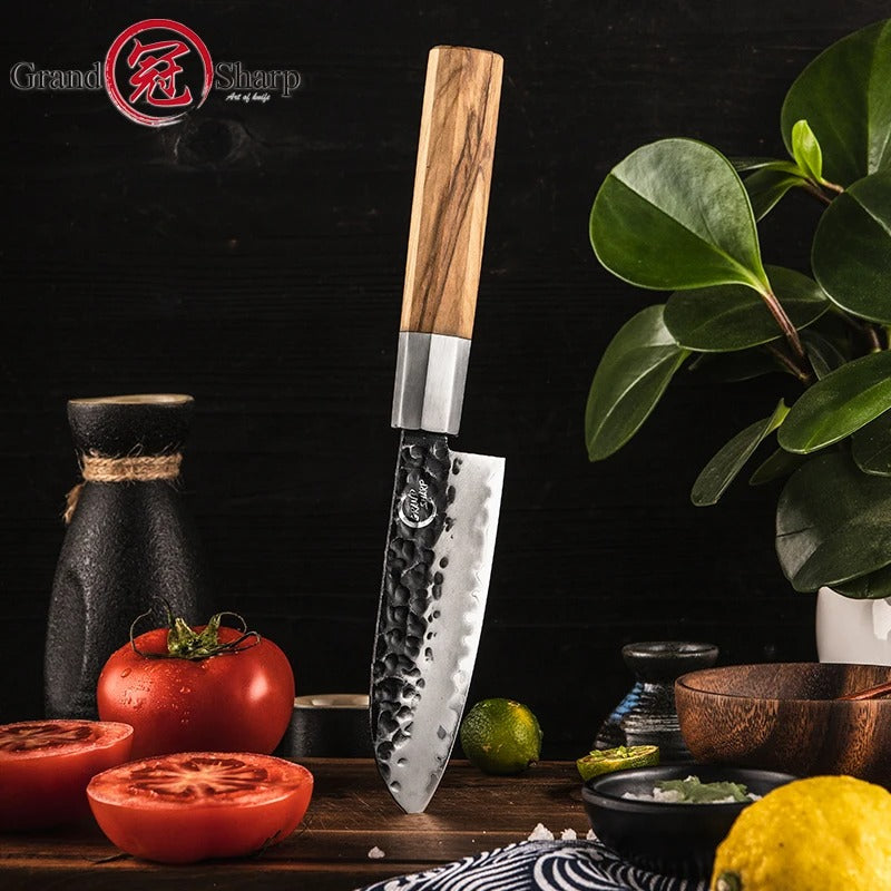 KD Chef Knife Japanese Santoku Knife 3 Layers Steel Kitchen Cooking Tools
