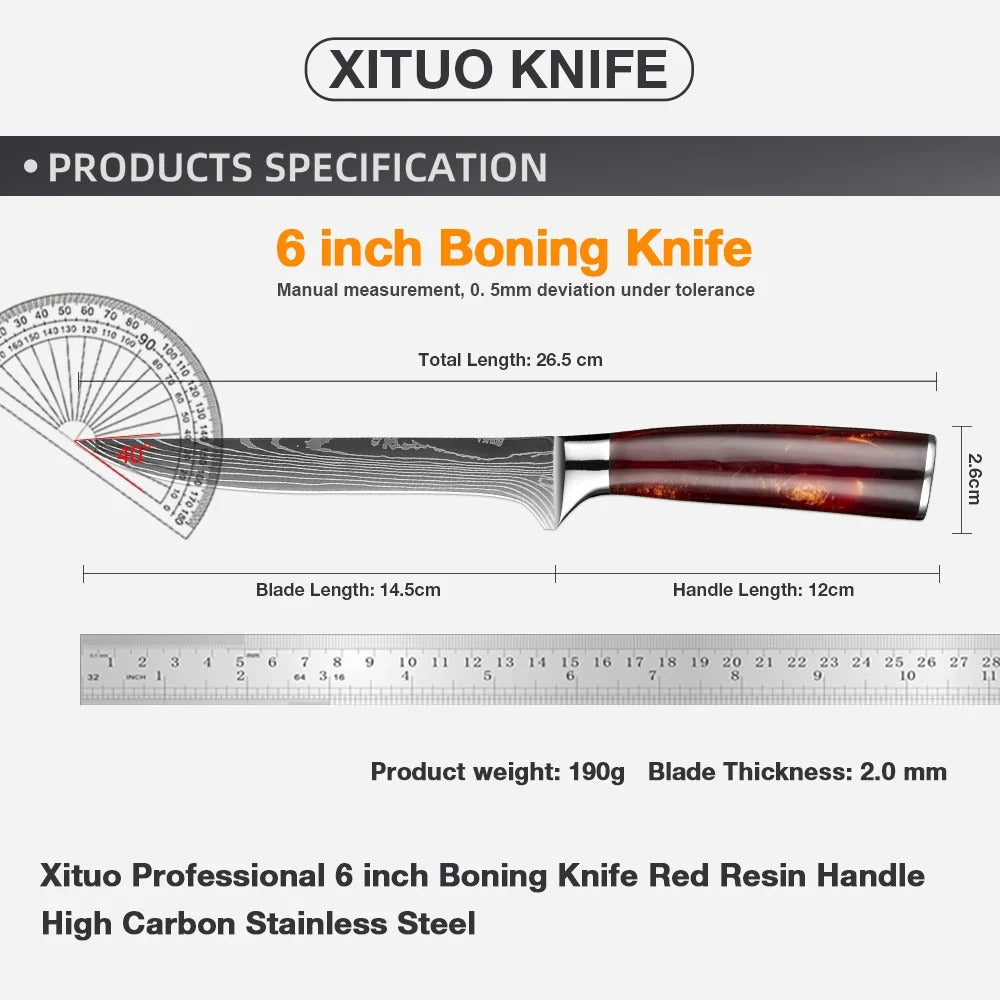 KD 6 Inch Boning Knife Japanese Stainless Steel Ergonomic Handle