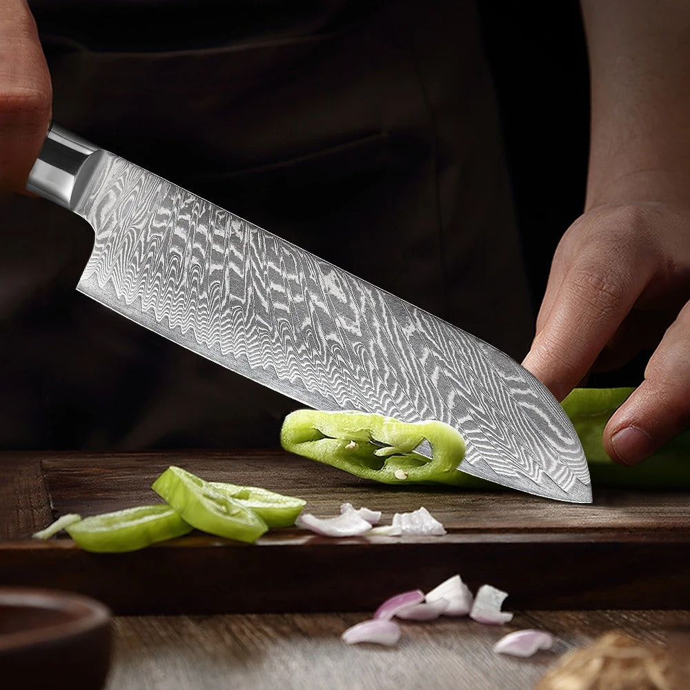KD 7 Inch Santoku Knife Japanese 67 Layers Damascus Steel VG10 Kitchen Knives