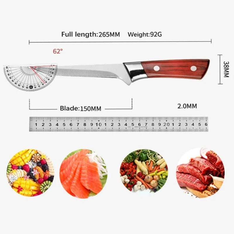 KD Kitchen Boning Knife Stainless Steel Chef Knife with Cover