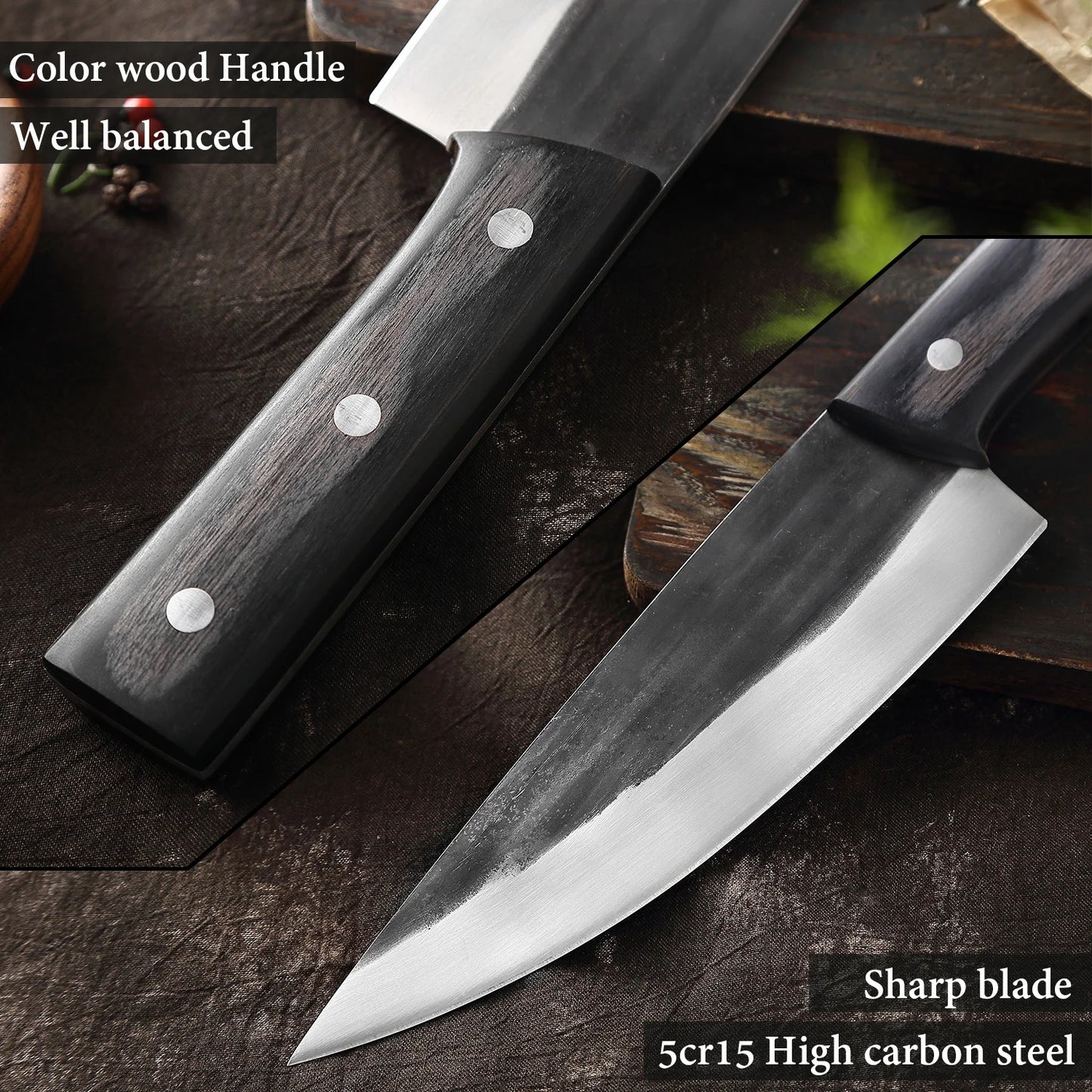 KD Handmade Forged Kitchen Chef Knife High-carbon Steel Butcher Boning Knife