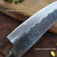 KD Handmade Santoku Knife 7 Inch 3 Layers Japanese AUS10 High Carbon Chef Blade