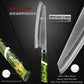 KD 8" Kiriksuke Knife Damascus Steel and Green Resin Honeycomb Handle