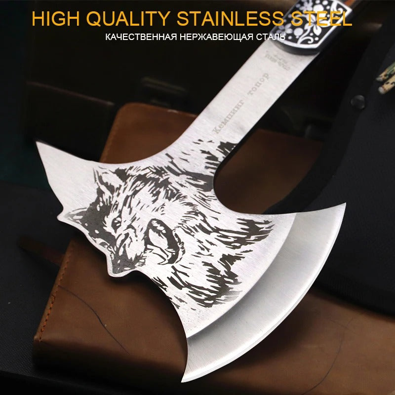 KD High Hardness Stainless Steel Outdoor Wolf-Head Axe
