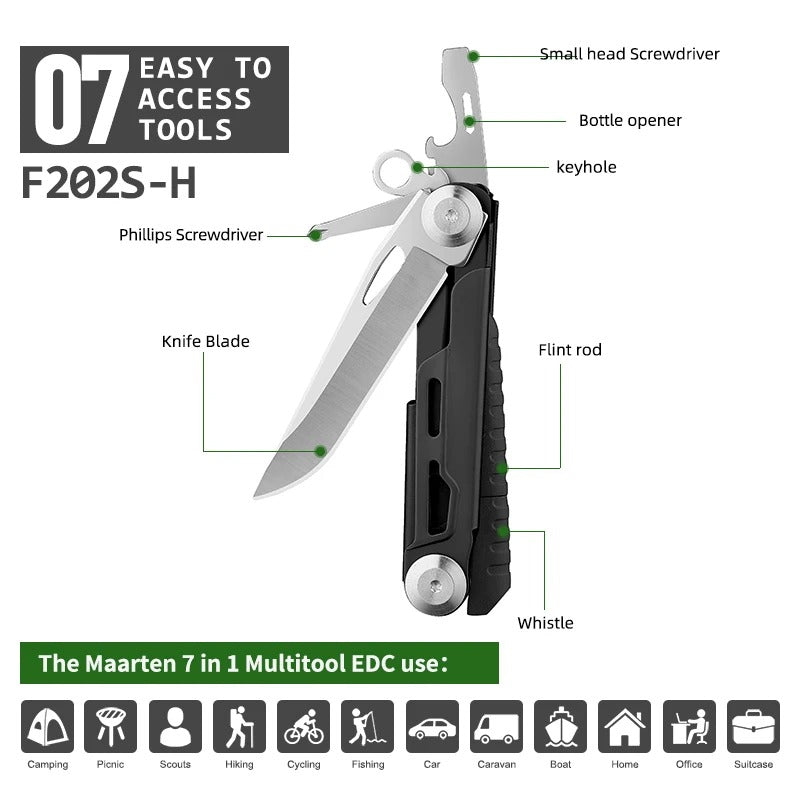 KD EDC Tactical Folding Pocket Knife Multi Functional Camping Knives