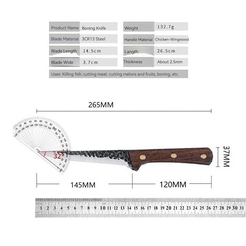 KD Handmade Boning Knife Kitchen Forged Stainless Steel Beef Knife