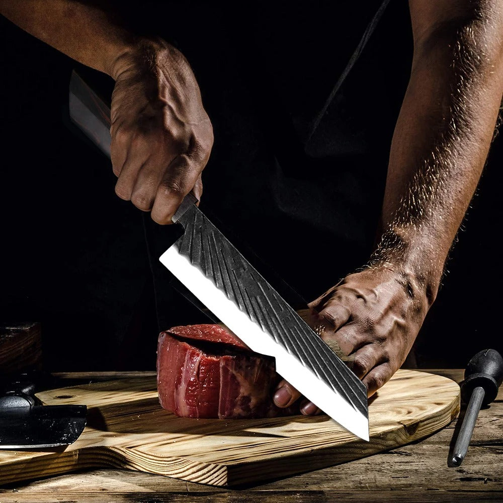 KD High Carbon Steel Kiritsuke Knife 440C Steel Hand Forged Kitchen Knife