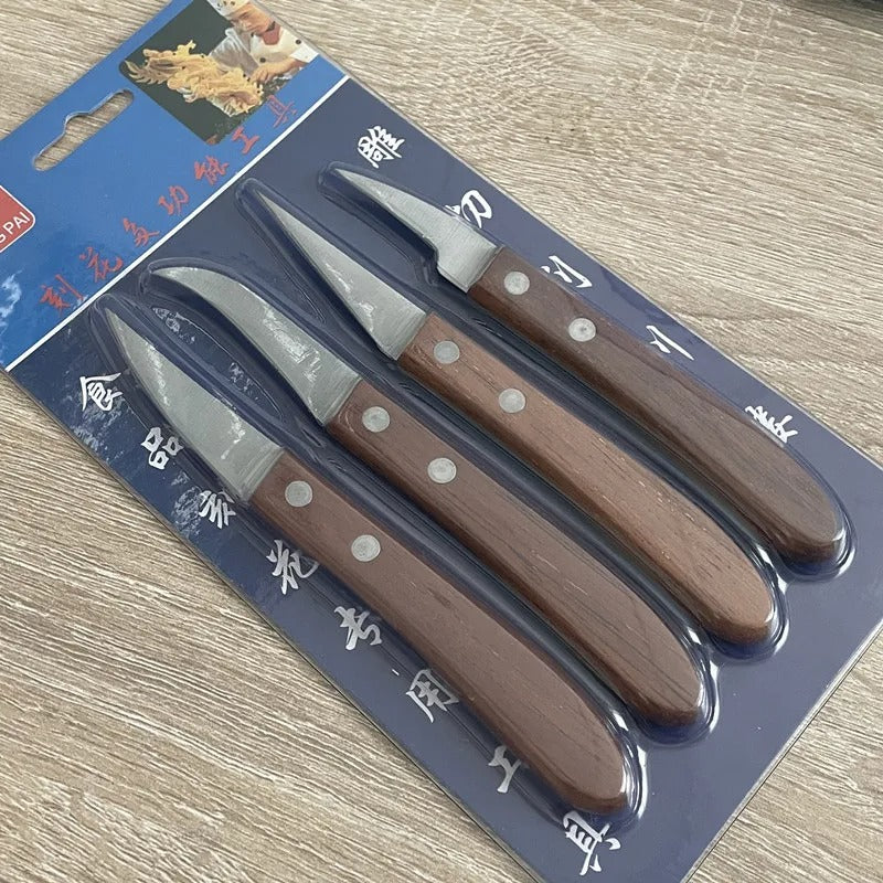 KD 4 Pieces Carving Knives Professional Chef Sharp Food Fruit Paring Knife