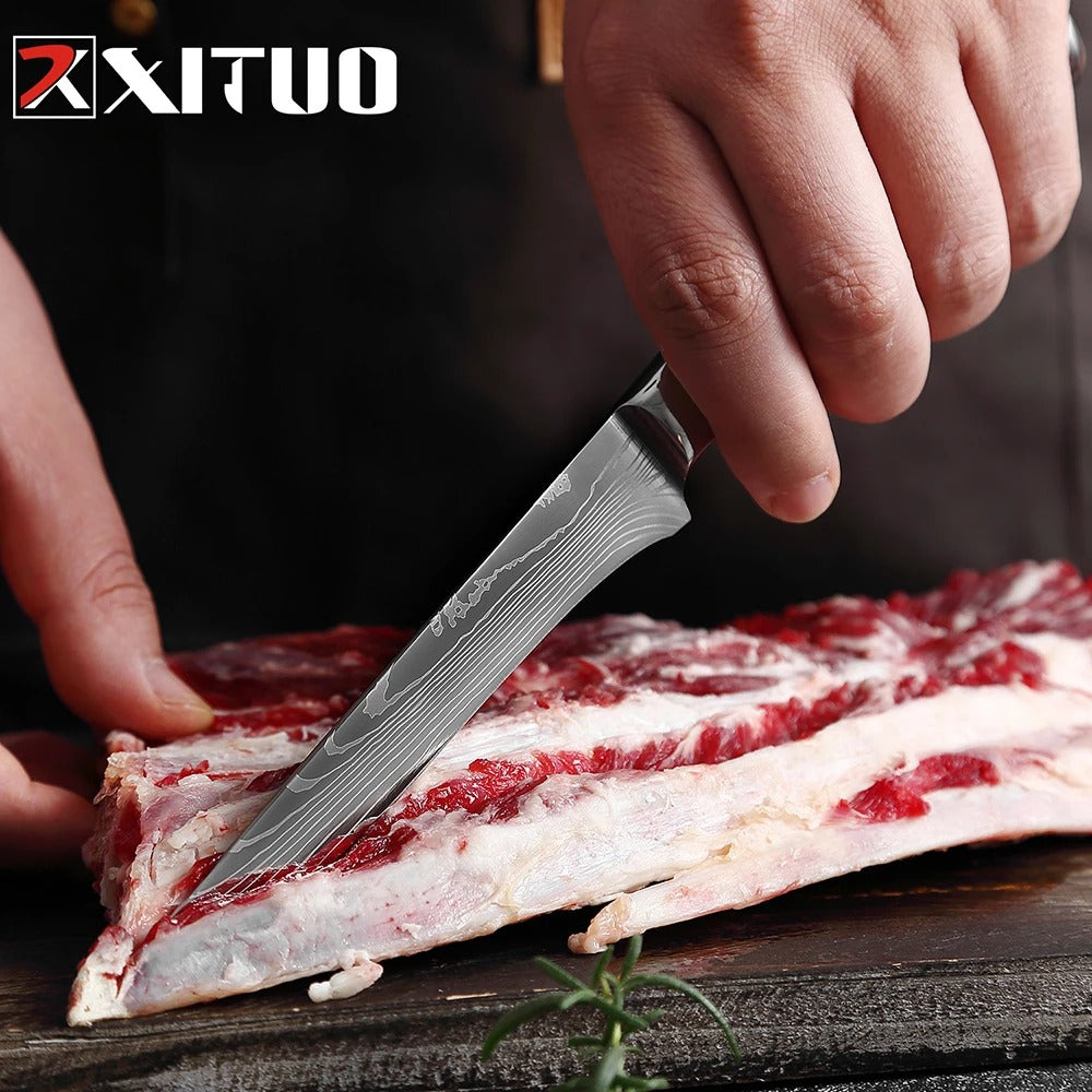 KD Boning Knife Butcher Chef Knife Pine Pattern Stainless Steel Knife