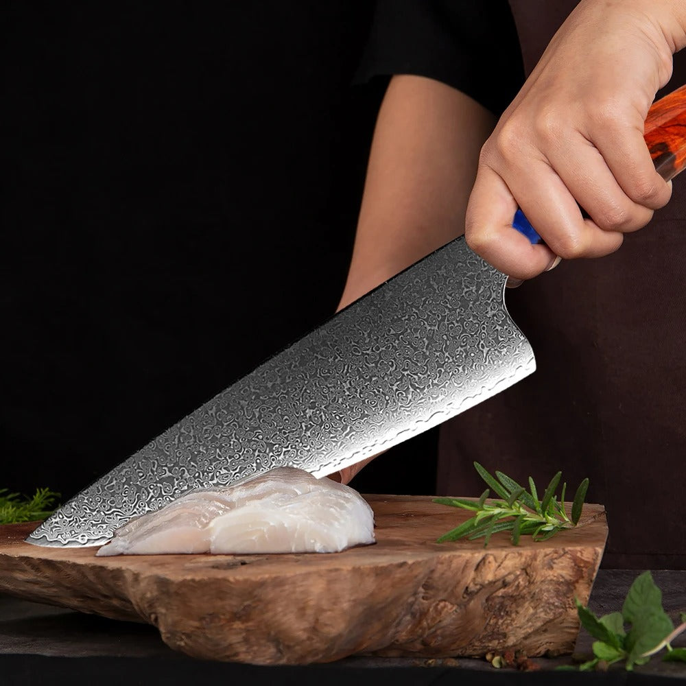 KD 8" Chef Kitchen Knife 67 Layer Damascus Steel Knife Ergonomic Handle