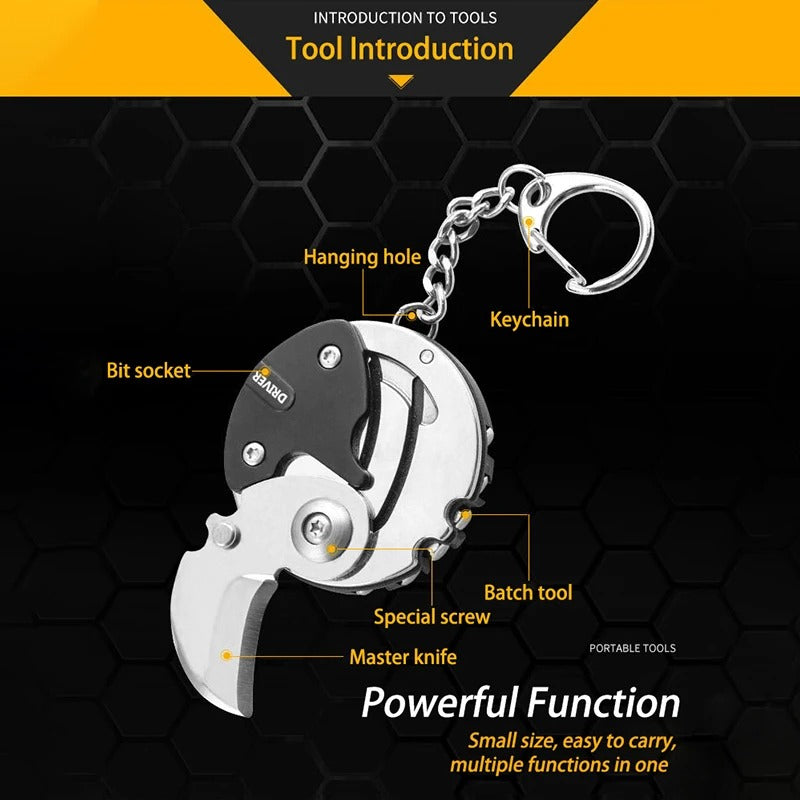 KD Keychain Screwdriver Multifunctional Hexagon Coin Outdoor EDC Tool