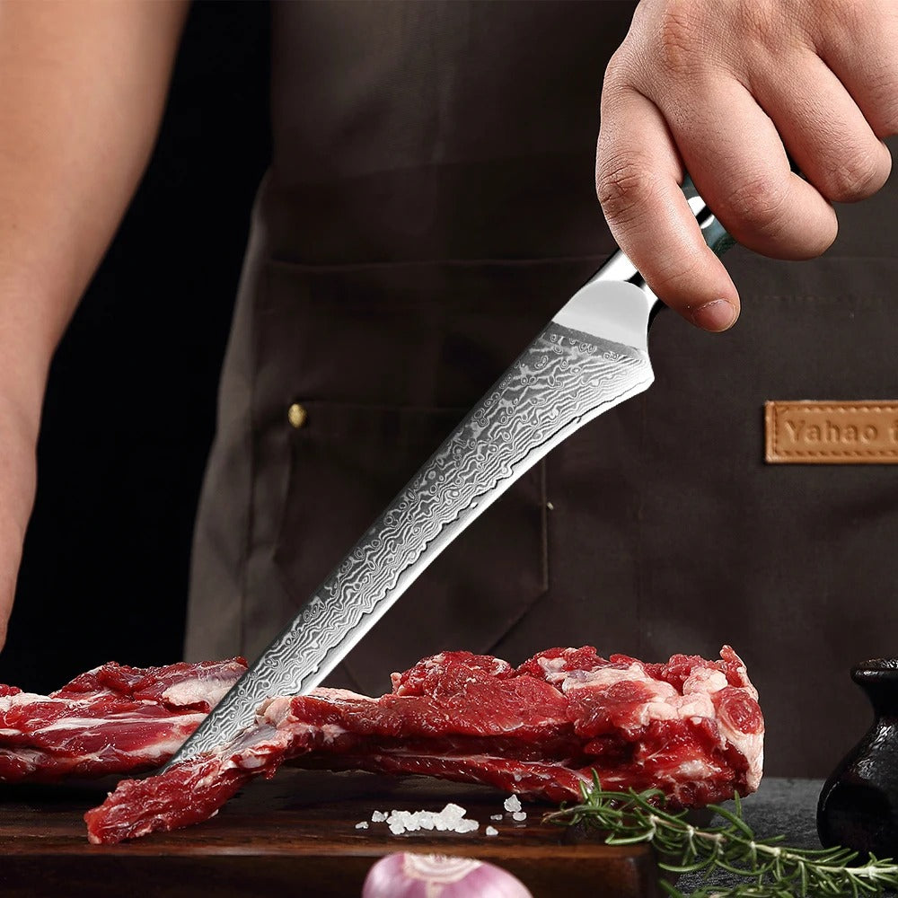 KD 6 Inch Boning Fillet Knife Damascus Japanese 67 Layer Kitchen Chef Knives