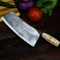 KD Handmade Cleaver Knife Forged Carbon Steel Butcher Knife Natural Wood Handle