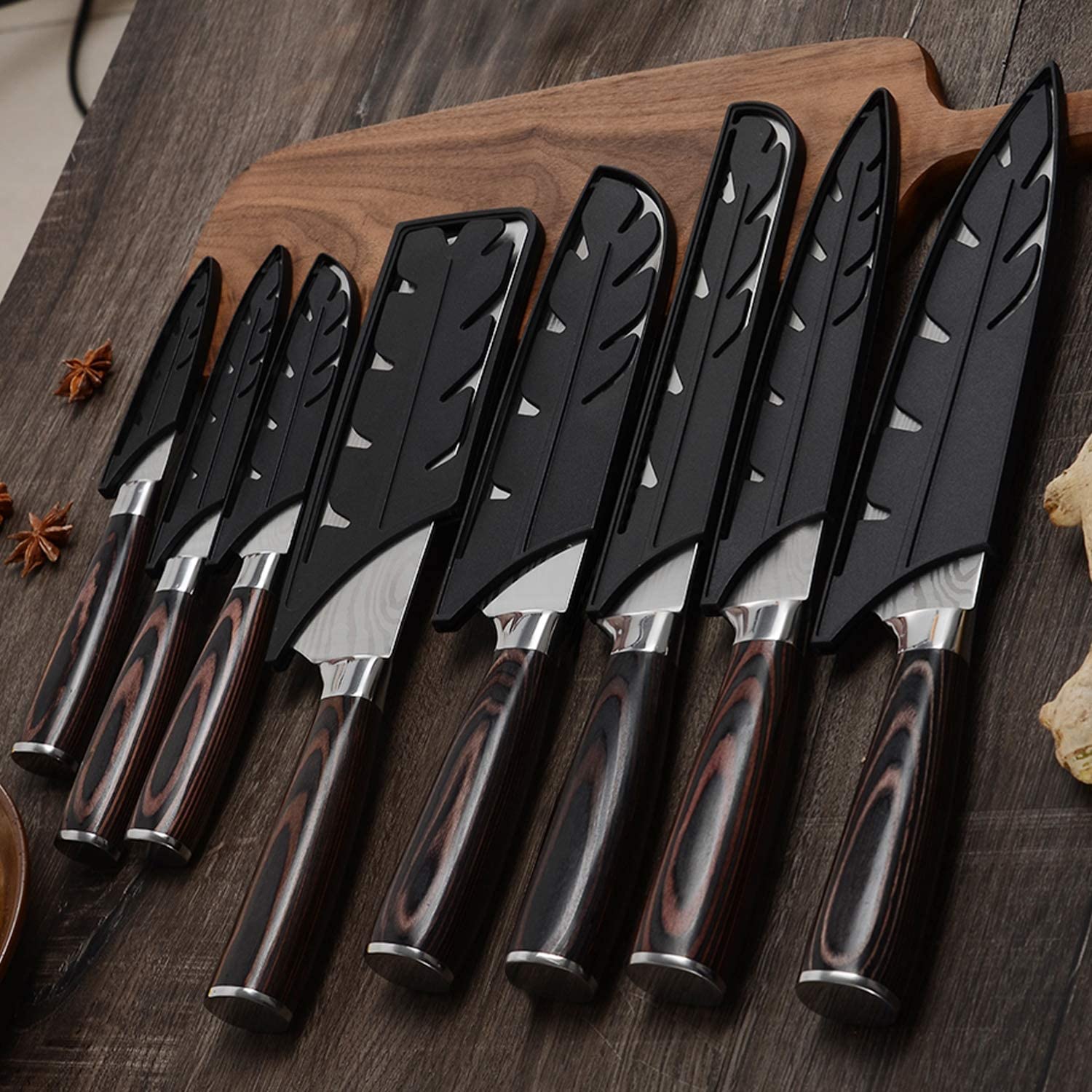 KD 10 pcs Stainless Steel Ultra Sharp Japanese Knife Set - Knife Depot Co.