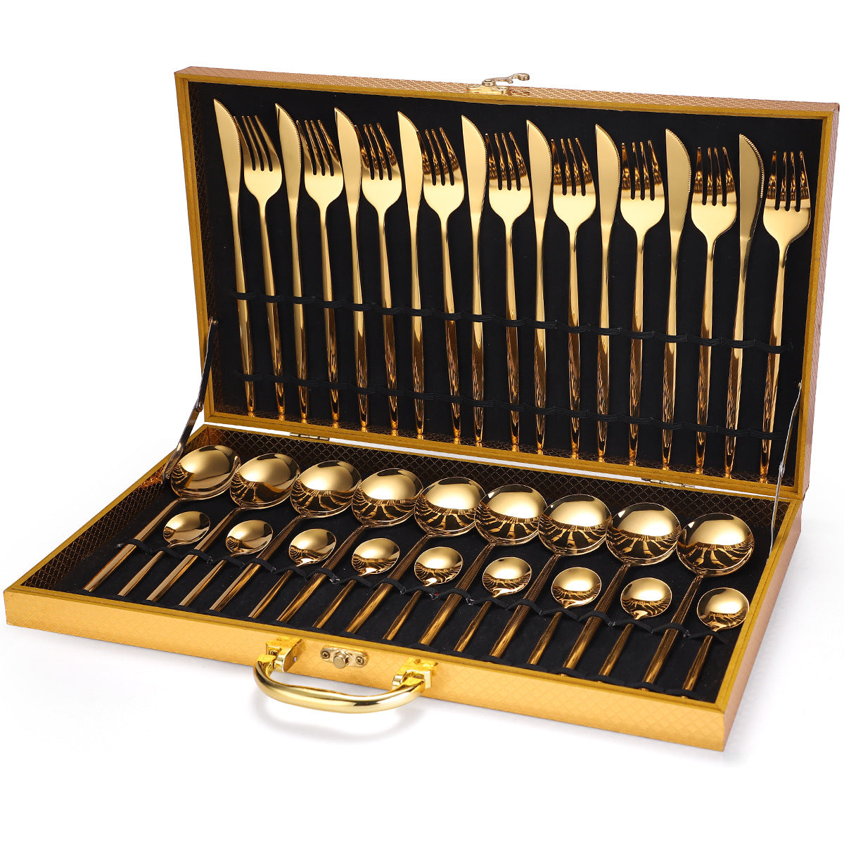 Stainless Steel Tableware Wooden Box Gift Box Set