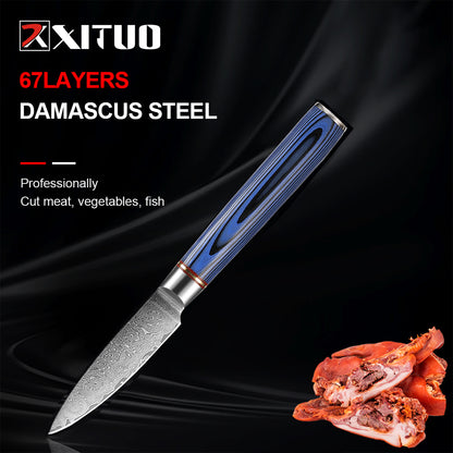 KD Japanese Damascus Steel 1-2 PCS Kitchen Knife Sets Chef Utility Cooking Resin Handle