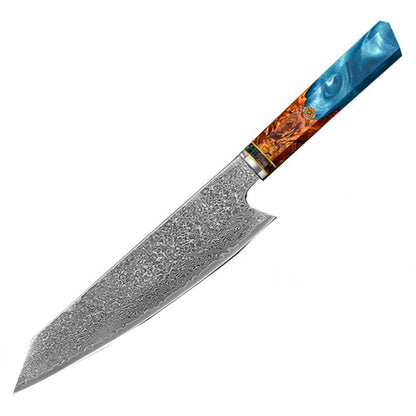KD Japanese Style VG10 Cored Damascus Steel Kiritsuke Chef Knife - Blue - Knife Depot Co.