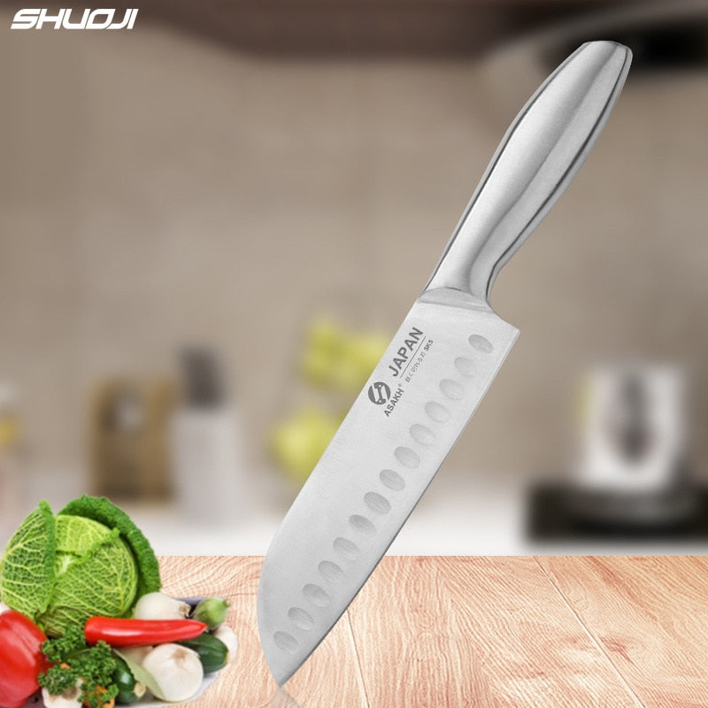 KD 7 inch Hollow Handle Santoku Knife Stainless Steeel Kitchen Chef Knife - Knife Depot Co.