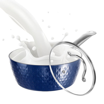 KD 18cm/ 1.5L Milk Pan Non Stick Saucepan, Aluminum Ceramic Coating Cooking Pot