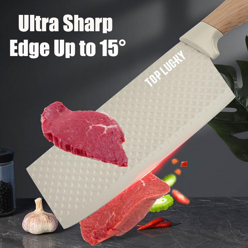 8/12Pcs Kitchen Knives Set w/Holder Sharpener Chef Knives Sharp Cleaver  Cutlery