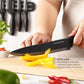 KD Kitchen Knife Set with No Drilling Magnetic Strip for Kitchen Black Titanium