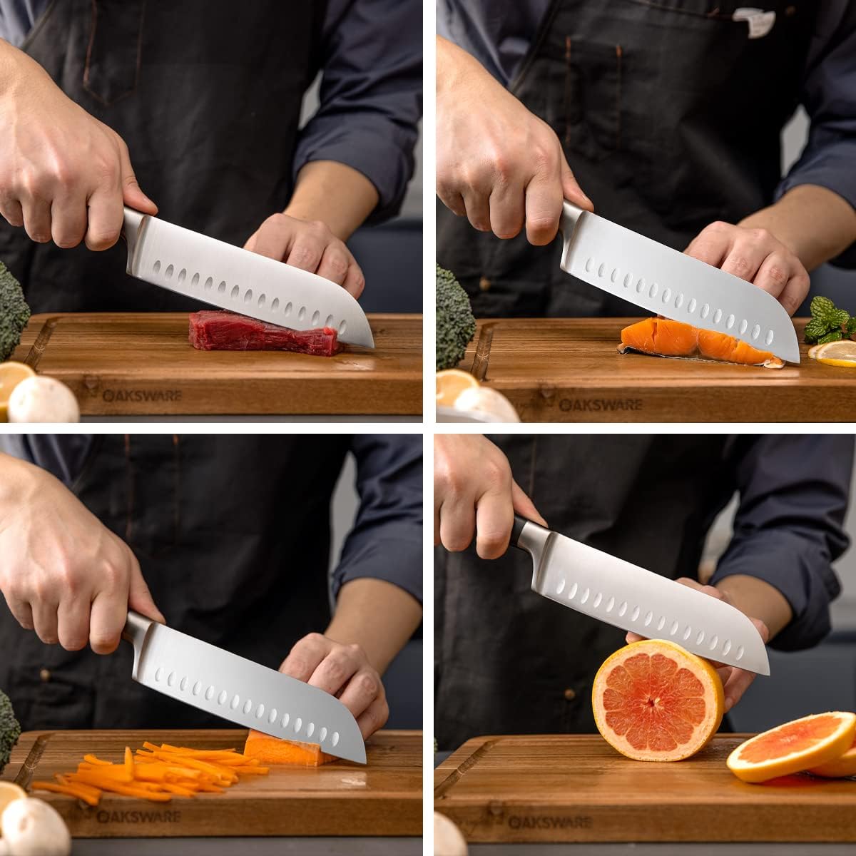 KD 7" Santoku Knife Razor Sharp Cutting Chopping Chef Knife