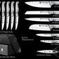 KD 15PCS German Steel Kitchen Knife Set with Built in Knife Sharpener Block