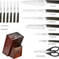 KD 15 Pcs German Stainless Steel Kitchen Knife Set with Block