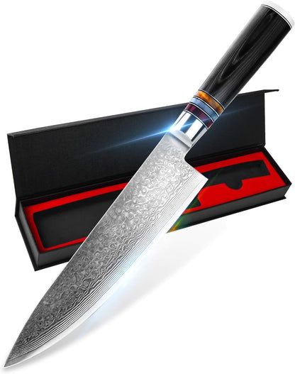 KD Utility Chef Knife Japanese Damascus 67-Layer Ultra Sharp Knife with Gift Box