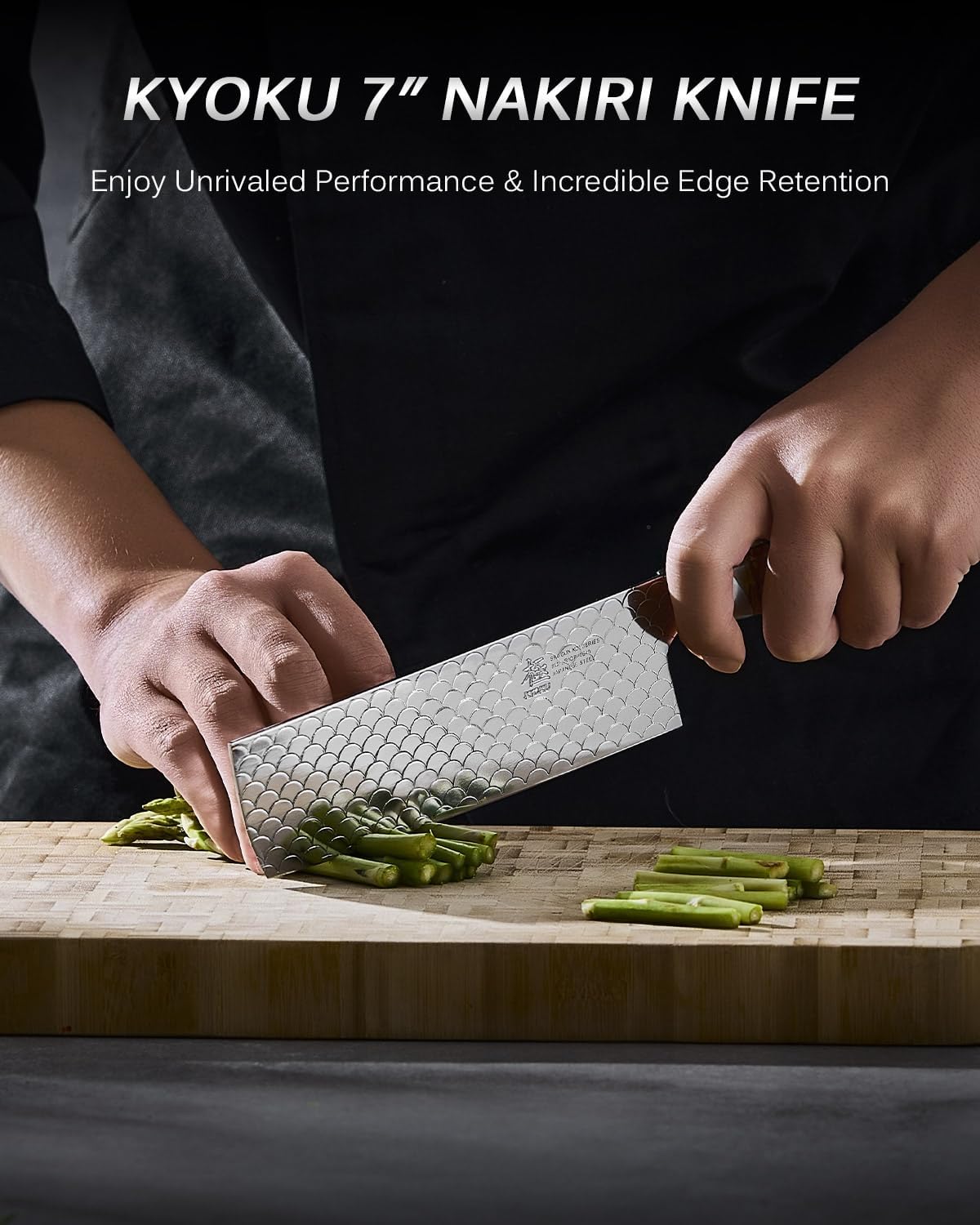 7" Nakiri Knife, Shogun Koi Series Vegetable Knife with Koi Scale Pattern, Japanese VG10 Stainless Steel Kitchen Knife with Sheath & Gift Box, Full Tang Professional Knife