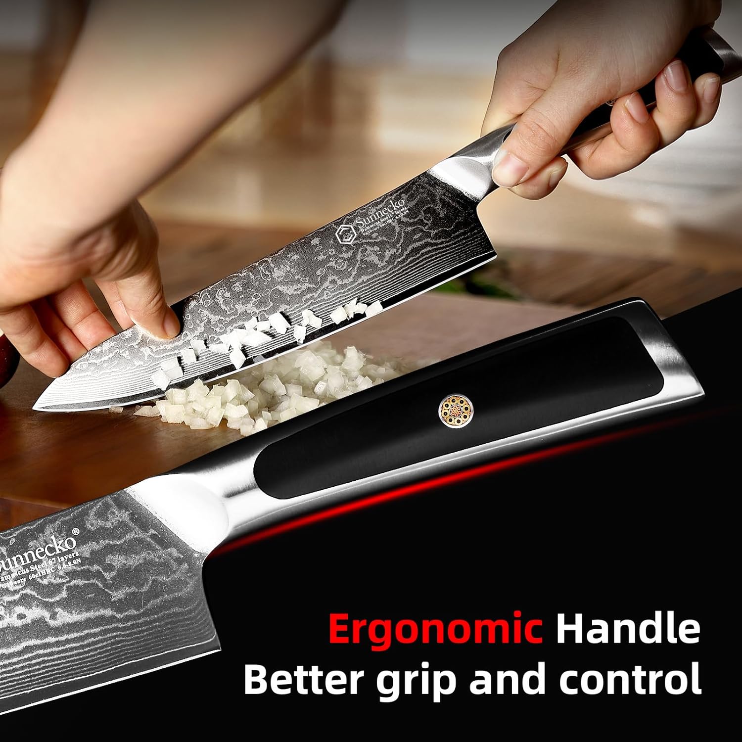 10 Inch Japanese Damascus Pattern Stainless Steel Chef Knife