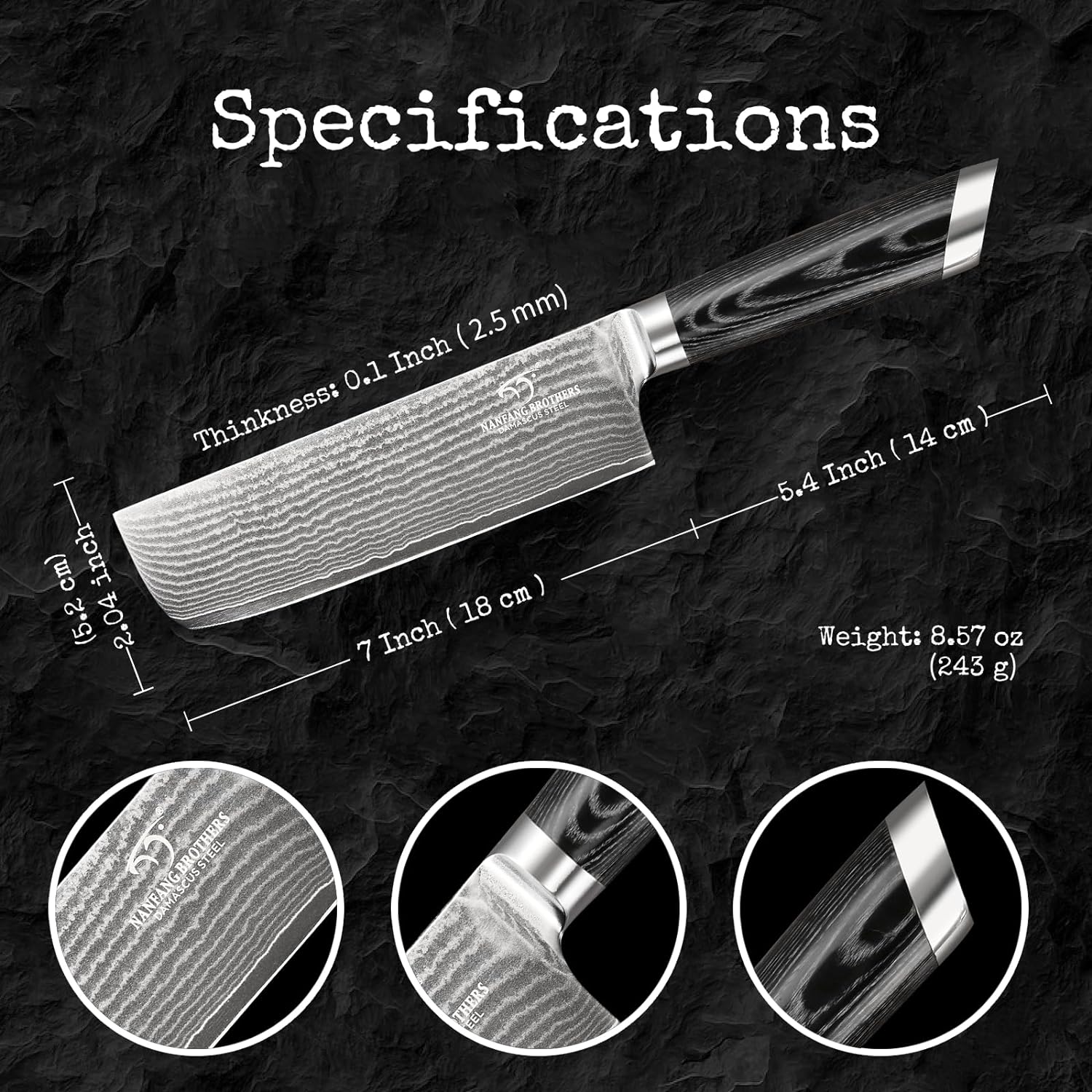 KD Japanese Nakiri Knife 67 Layer Damascus VG10 Steel Knife