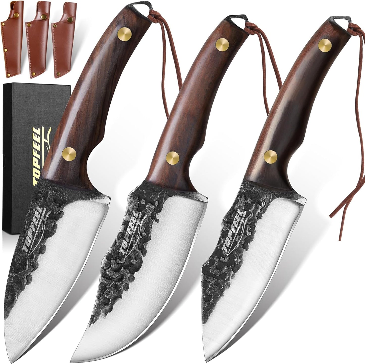 KD Hand Forged Butcher Knife Set Boning  Slicing Knife Home Kitchen & Outdoor