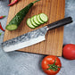 7 Inch Nakiri Knife for Vegetable Meat- Japanese All Purpose Chefs Chopping Kitchen Knife Asian Cleaver- Professional Forged High Carbon Steel- Wood Handle