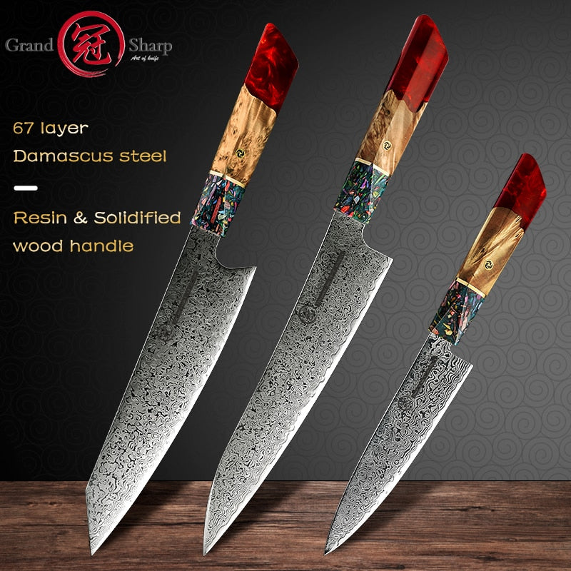 KD Damascus Pattern Japanese Kitchen Knife in 2023