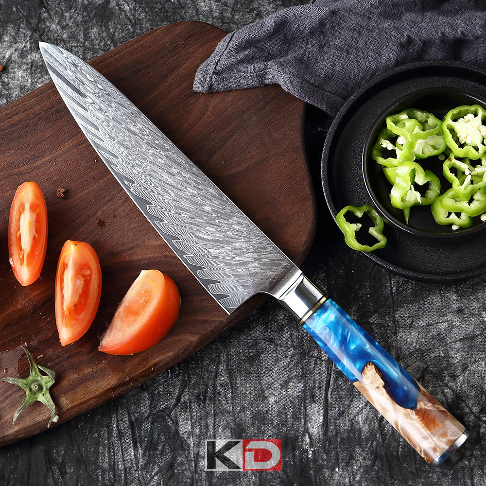 Chef Knife 8 Inch Real Damascus Steel Utility Kitchen Knives with Gift Box - Knife Depot Co.