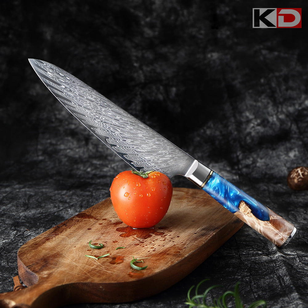 Chef Knife 8 Inch Real Damascus Steel Utility Kitchen Knives with Gift Box - Knife Depot Co.