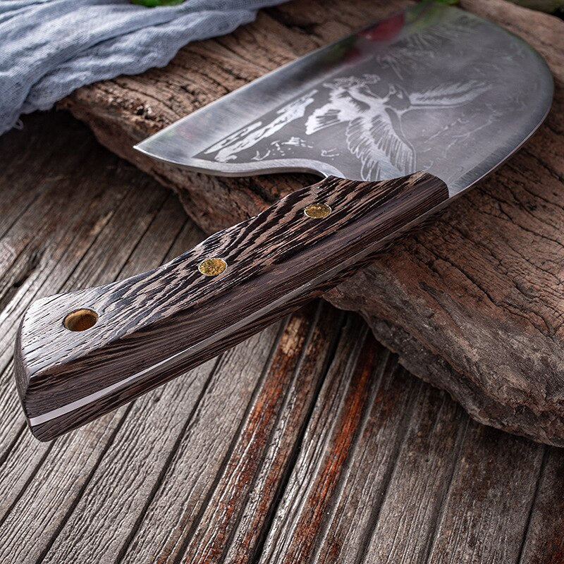 KD Butcher Knives Kitchen Chopping Knife with Pattern – Knife