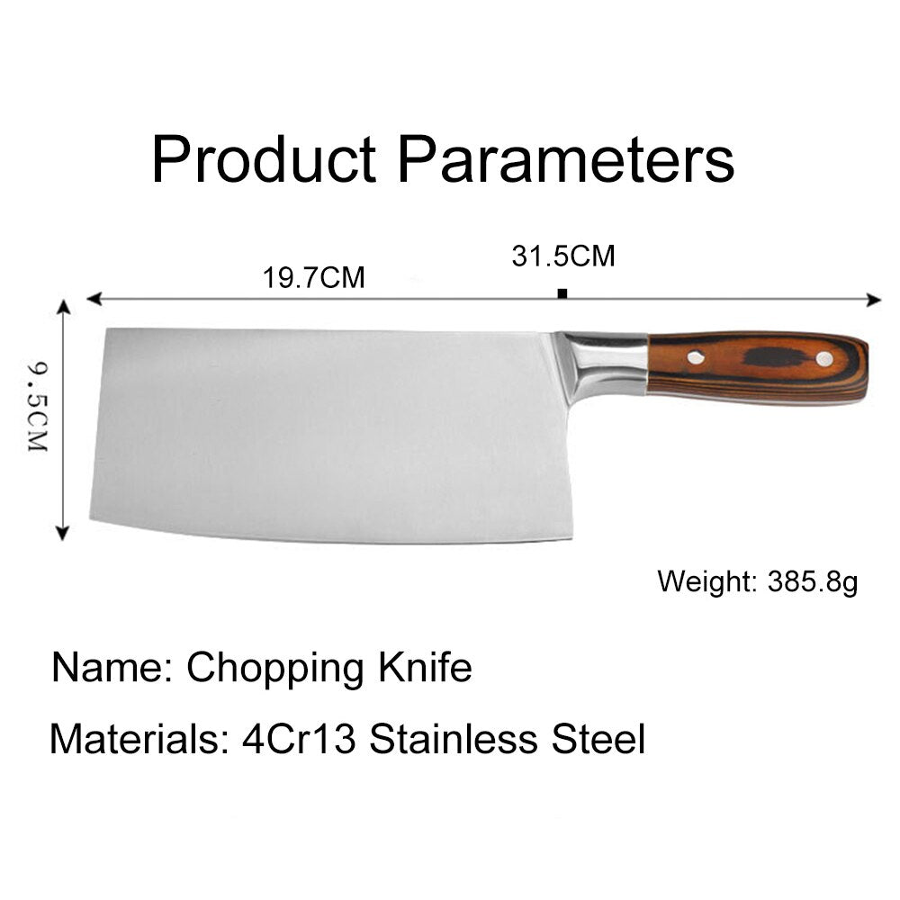 KD High Carbon Cleaver Durable Chef Knife Slicing Chopping Knives